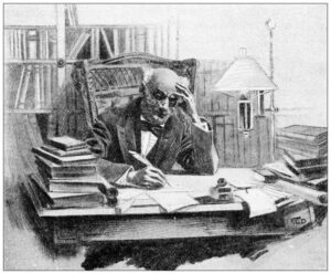 Victorian image - a man writing at his desk